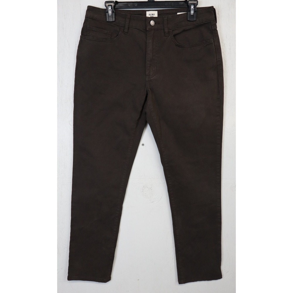Mens Flint and Tinder Pants Brown Cotton Size 31x30 Athletic Tapered Fit Stretch